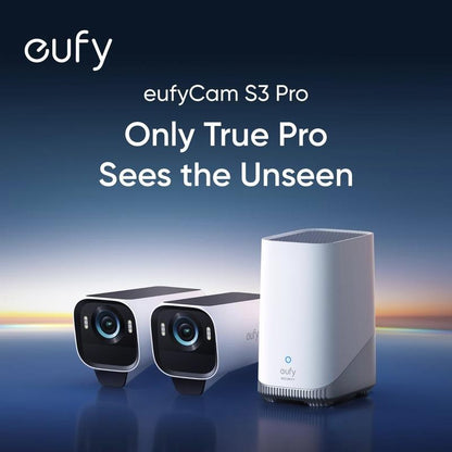 Eufycam S3 Pro 2-Cam Kit, Solar Camera Outdoor Wireless, Maxcolor Night Vision, 4K Security Camera with Solar Panel, Forever Power 2.0, Face Recognition AI, Expandable Local Storage, No Monthly Fee