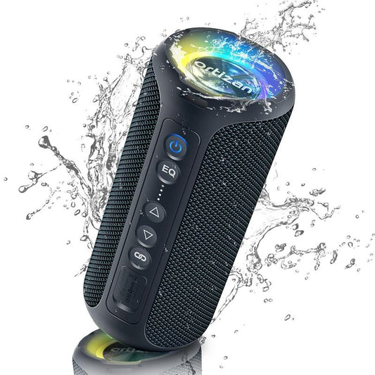 40W Loud Stereo Portable Speaker, Summer Multipurpose IPX7 Waterproof Shower Speakers with Deep Bass/Led Light, True Wireless Stereo Speaker for Indoor & Outdoor, Smartphone Audio Device